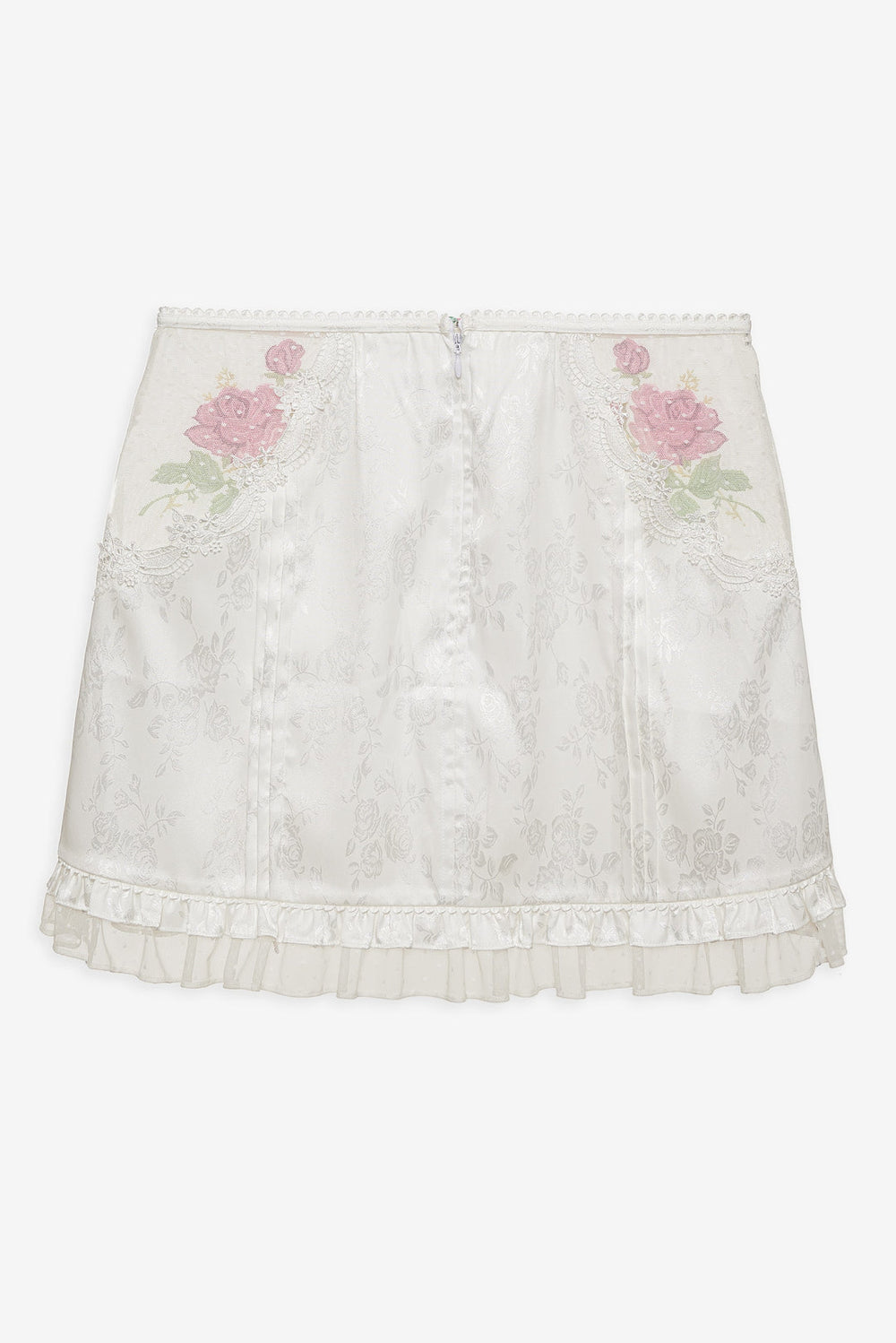 Heirloom Rose Slip Skirt — White