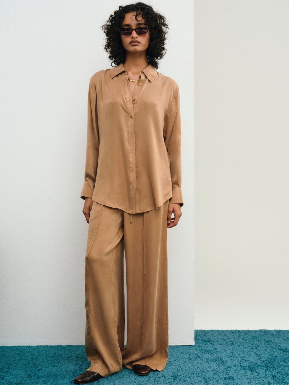 Clarabell Wide-Leg Pant — CAMEL