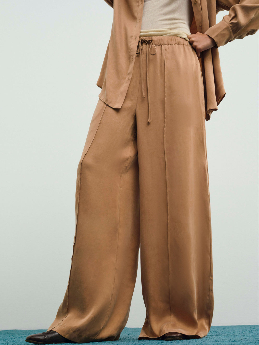 Clarabell Wide-Leg Pant — CAMEL