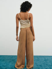 Clarabell Wide-Leg Pant — CAMEL