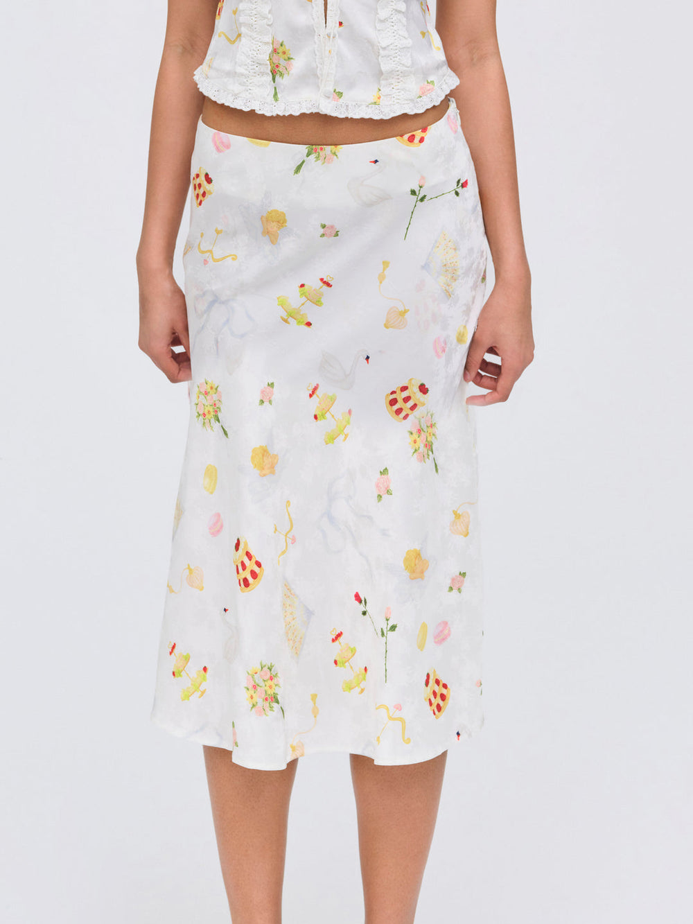 Charlise Midi Skirt — White