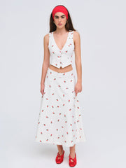 Talia Midi Skirt — Cream