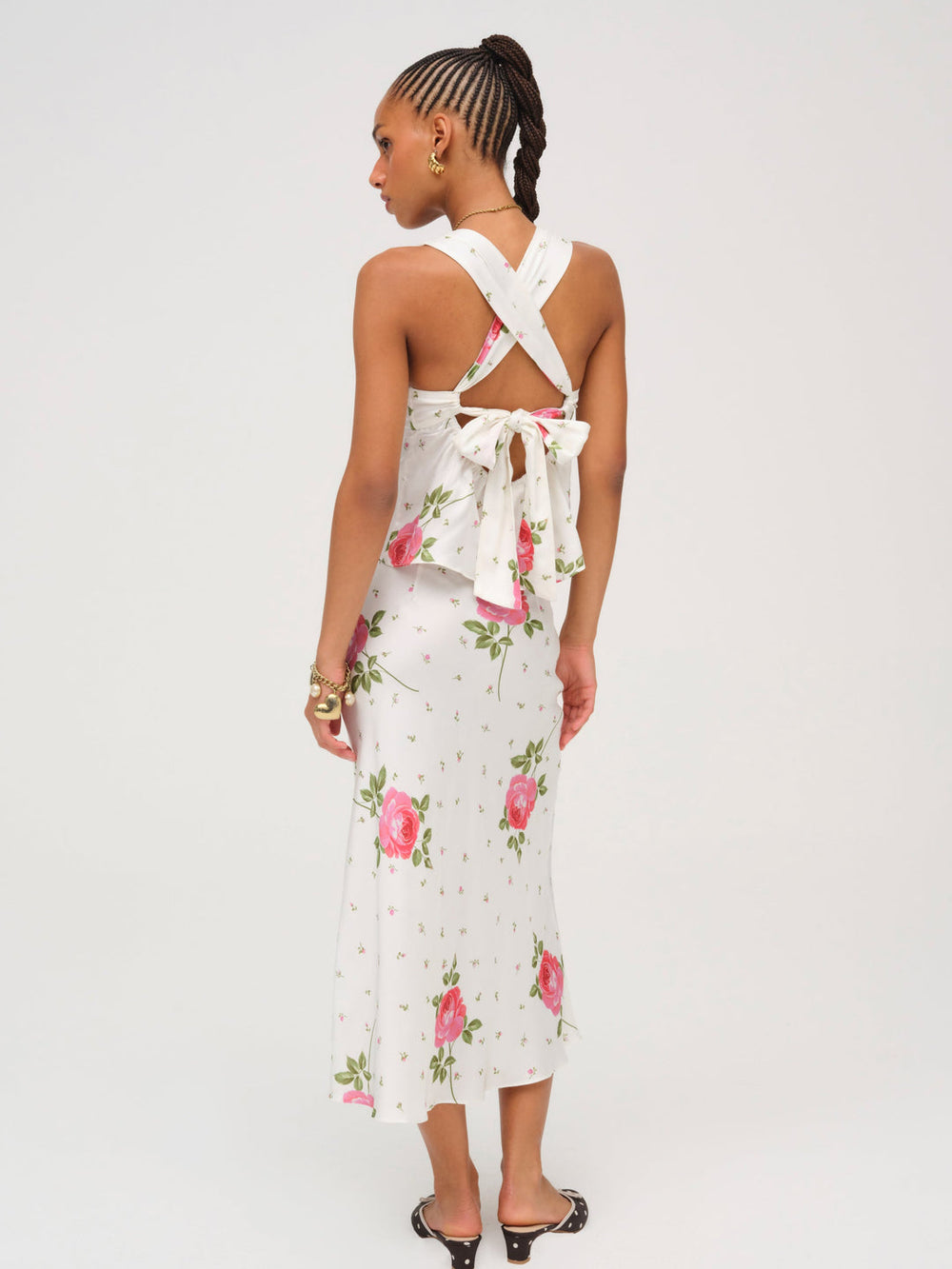 Rosebud Midi Skirt — White