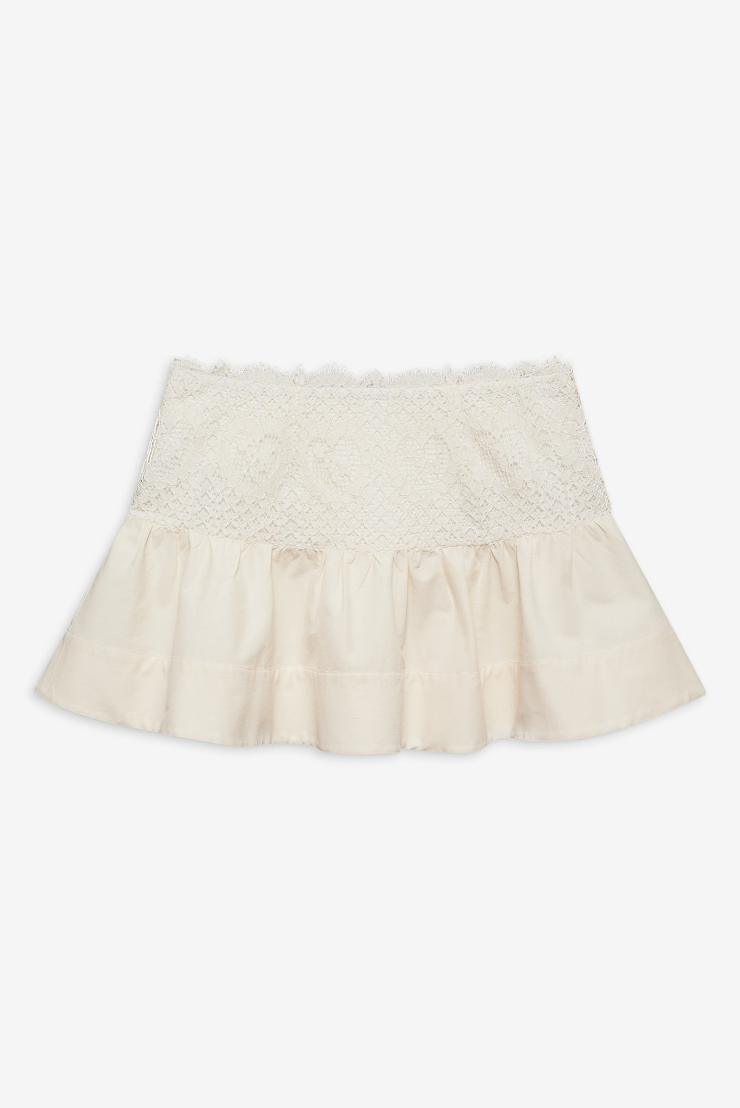 Doily Lace Mini Skirt — Cream