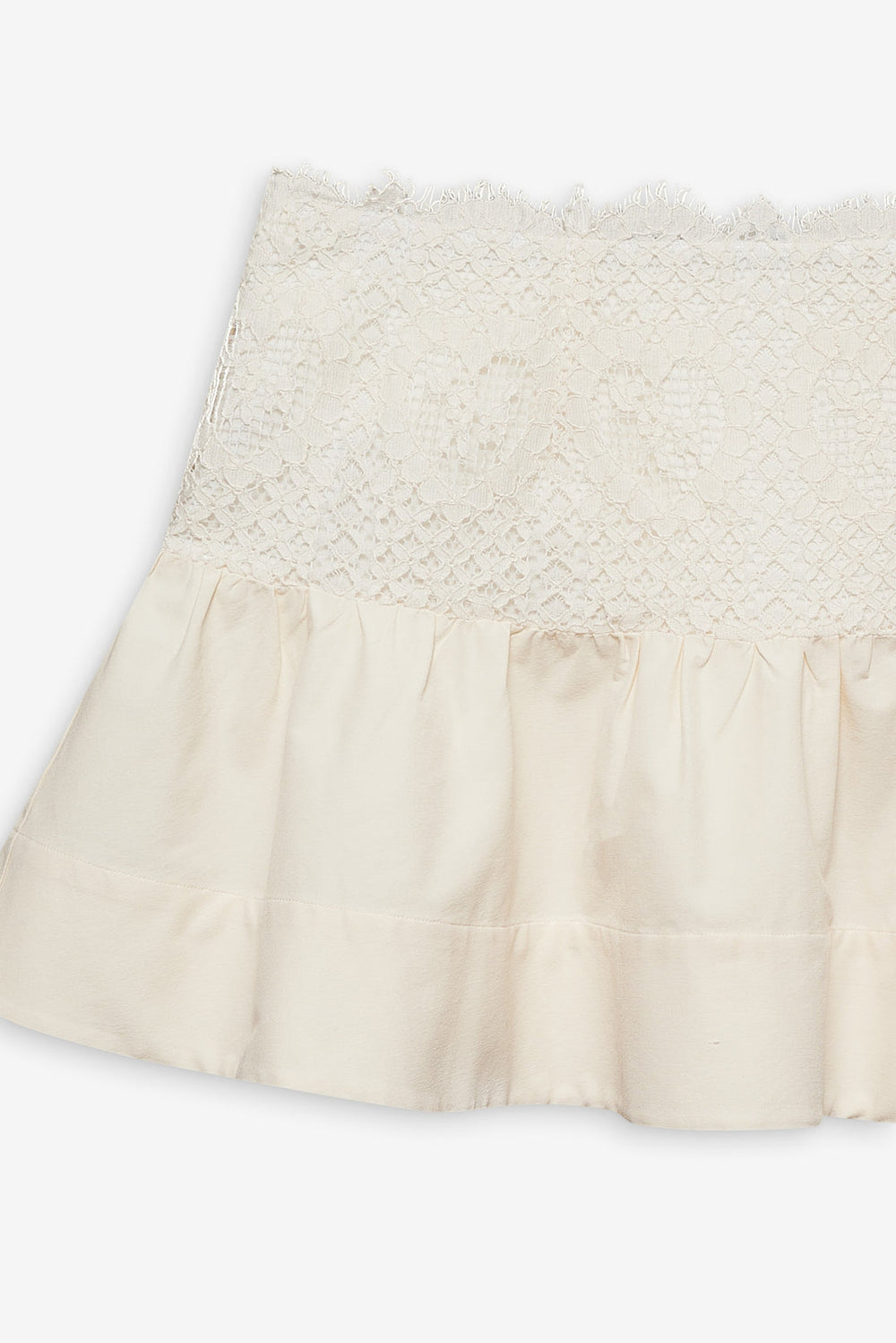 Doily Lace Mini Skirt — Cream