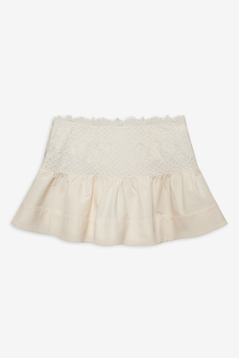 Doily Lace Mini Skirt — Cream