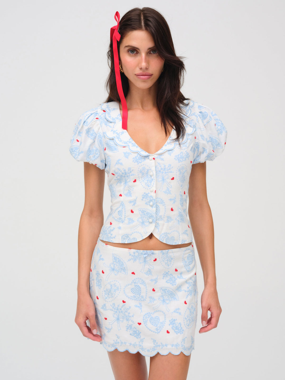 Livia Linen Mini Skirt — White