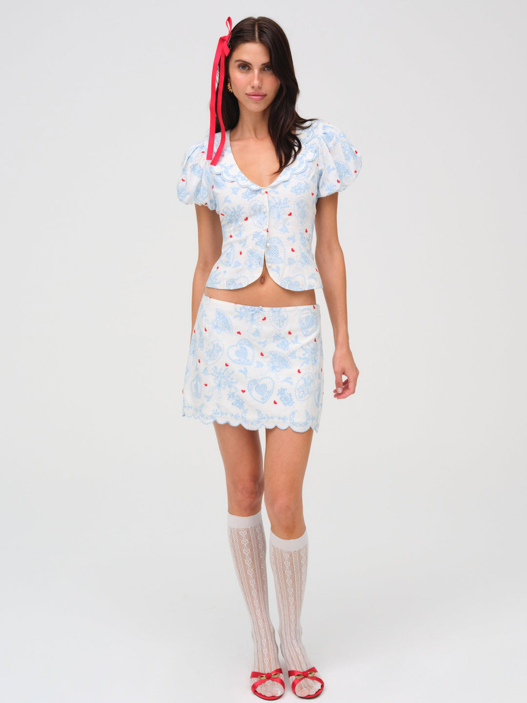 Livia Linen Mini Skirt — White