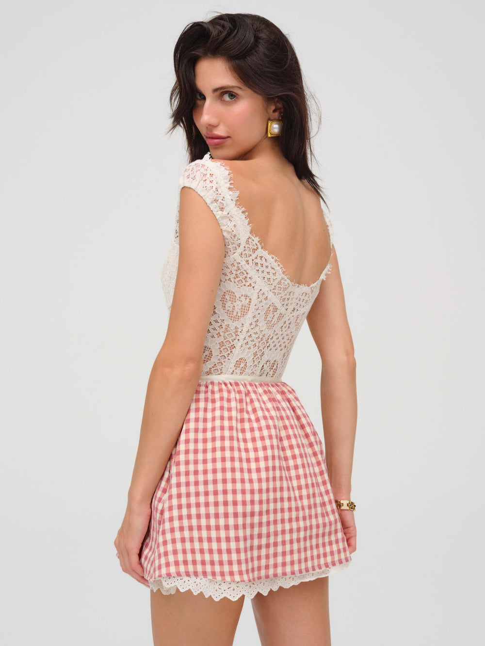 Georgia Gingham Micro Mini Skirt — Mauve
