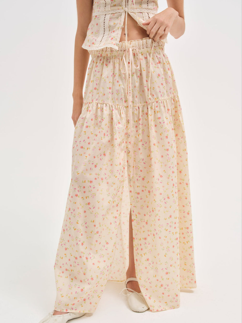 Tracy Maxi Skirt — Peach