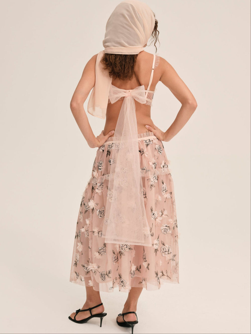 Blushing Rose Midi Skirt — Blush