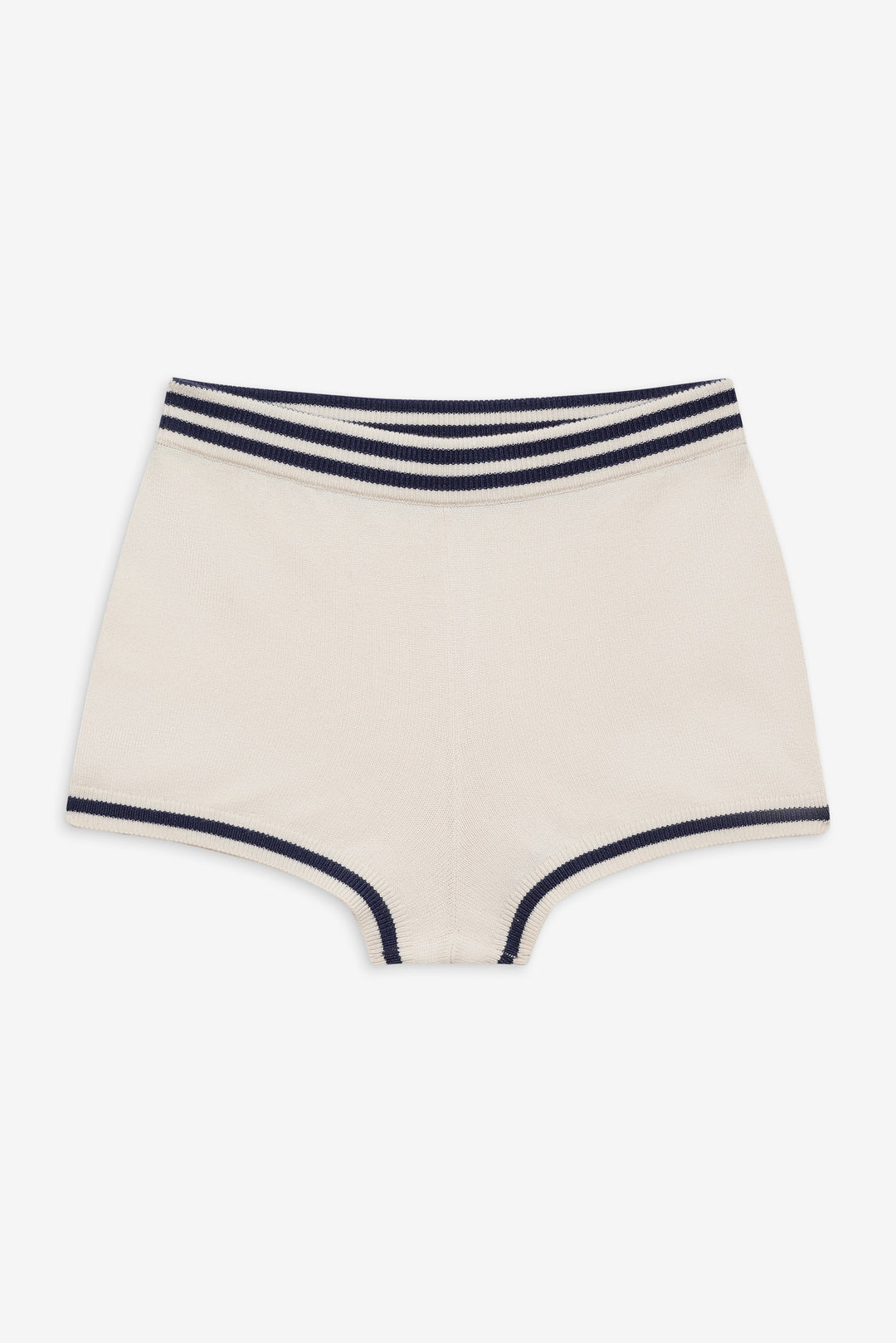 Simona Pointelle Striped Short — Navy
