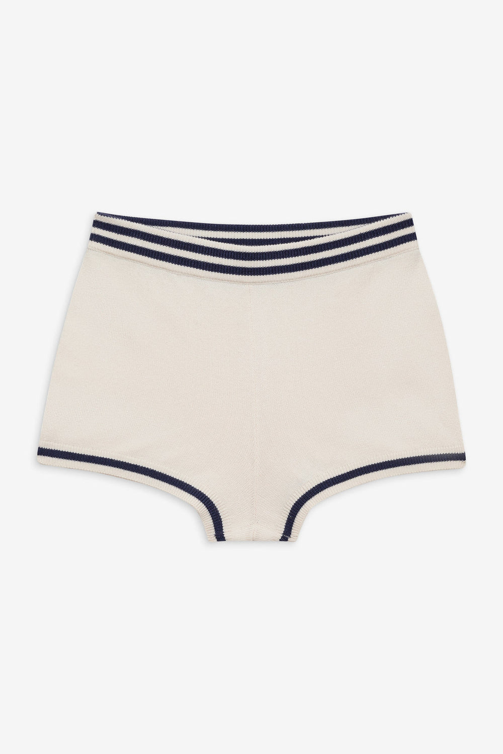 Simona Pointelle Striped Short — Navy