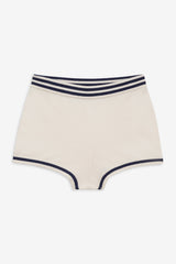 Simona Pointelle Striped Short — Navy
