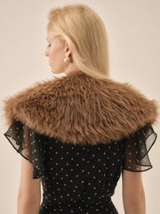 Warm Honey Faux Fur Stole — Brown