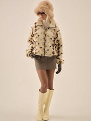 Betty Sherpa Zip Up — Brown