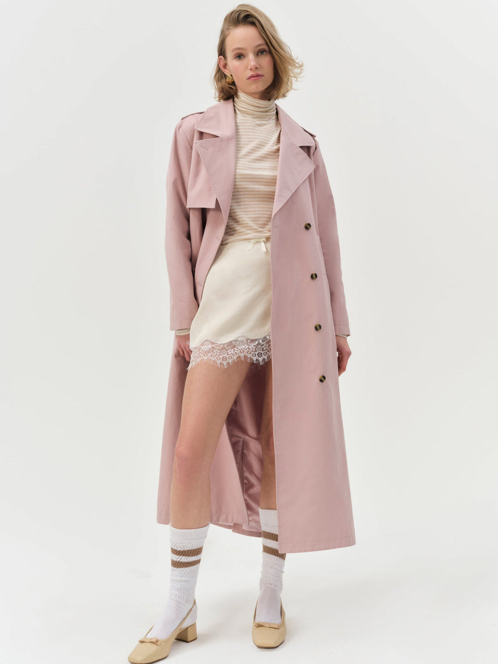 Reese Trench Coat — Mauve