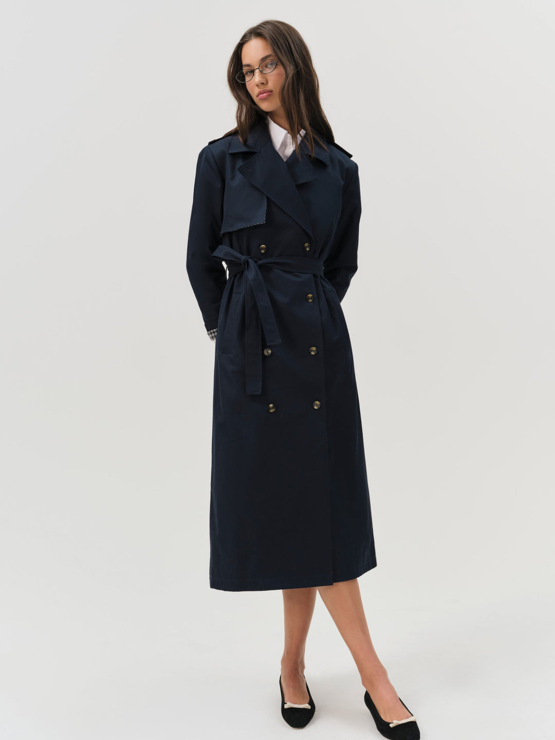 Reese Trench Coat — Navy