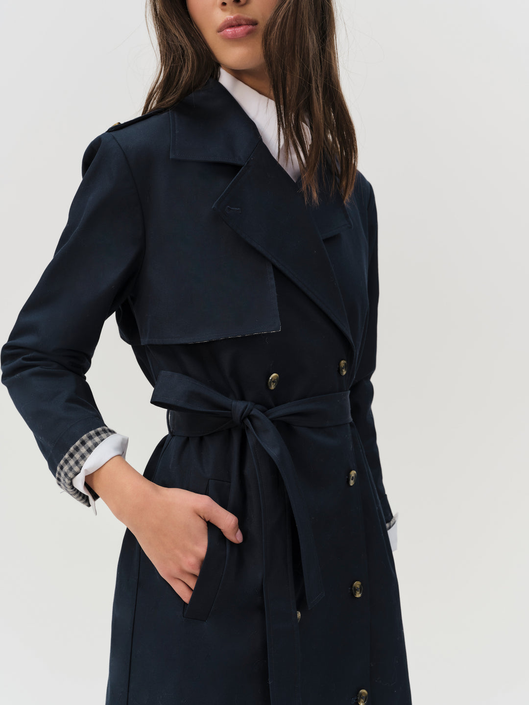 Reese Trench Coat — Navy
