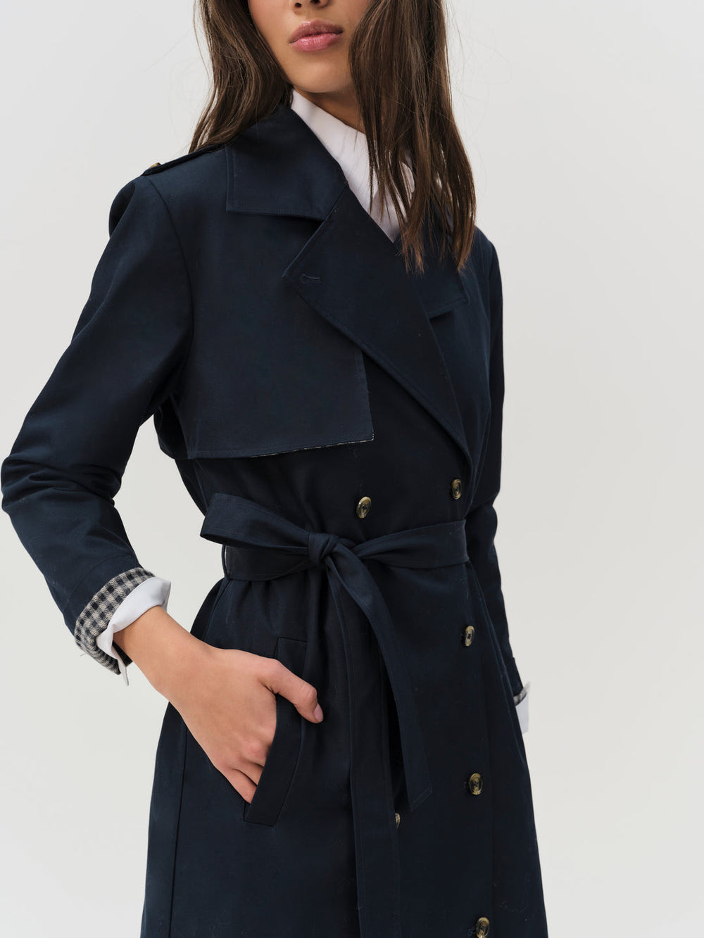 Reese Trench Coat — Navy