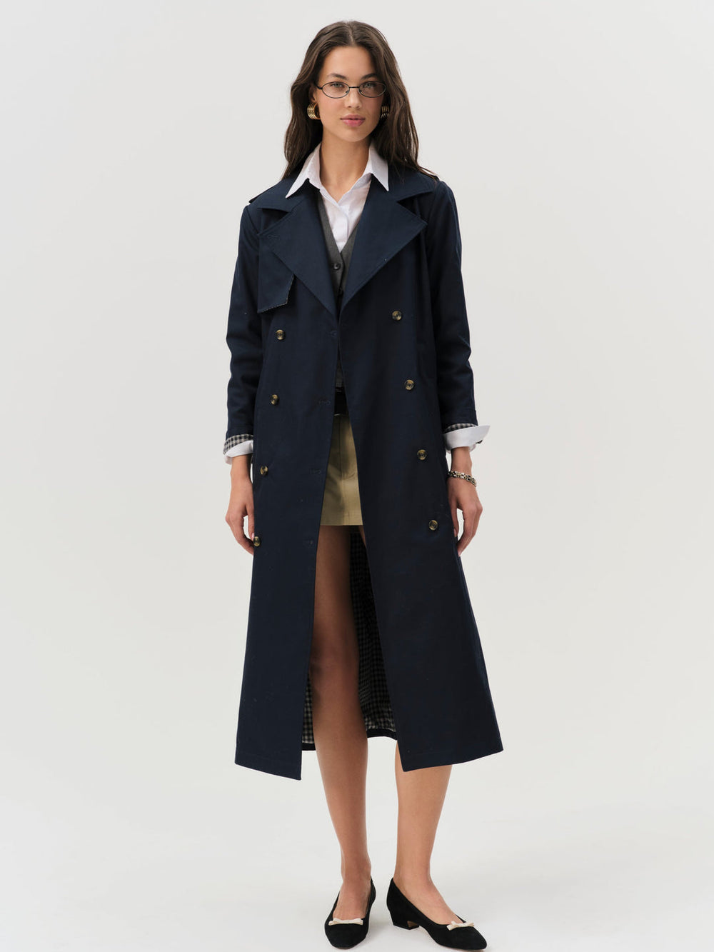Reese Trench Coat — Navy