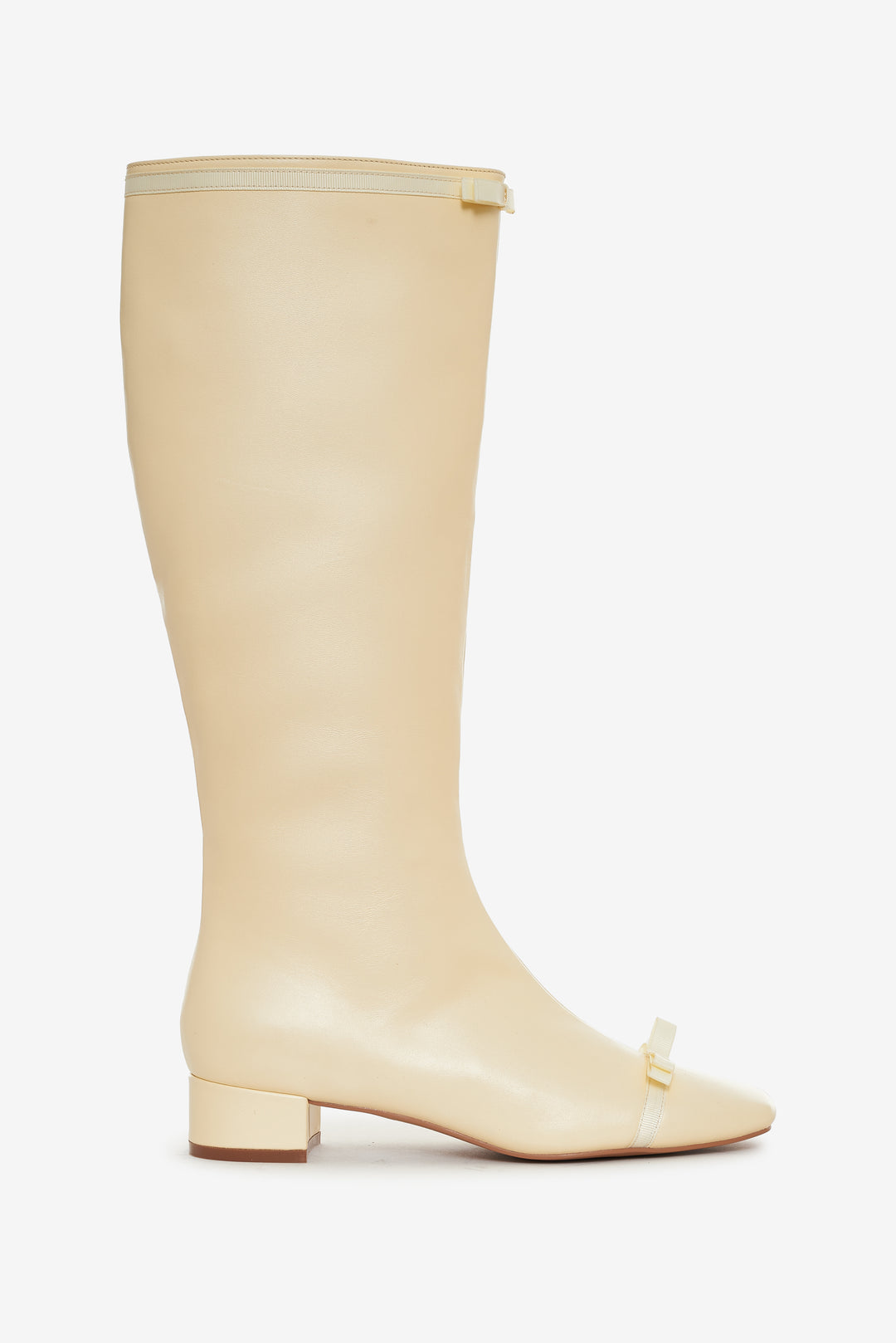 Claudine Cap Toe Boot — Cream