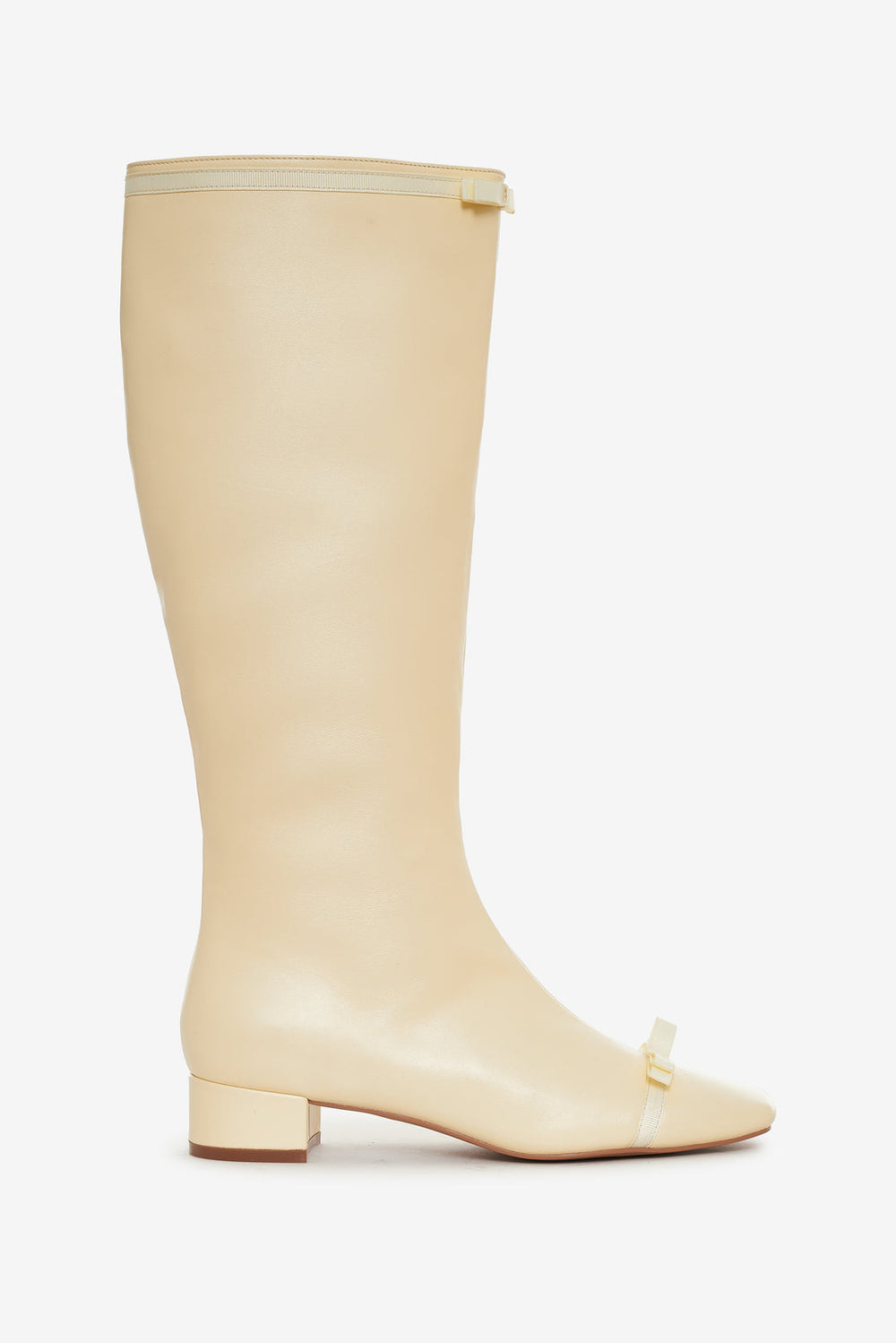Claudine Cap Toe Boot — Cream