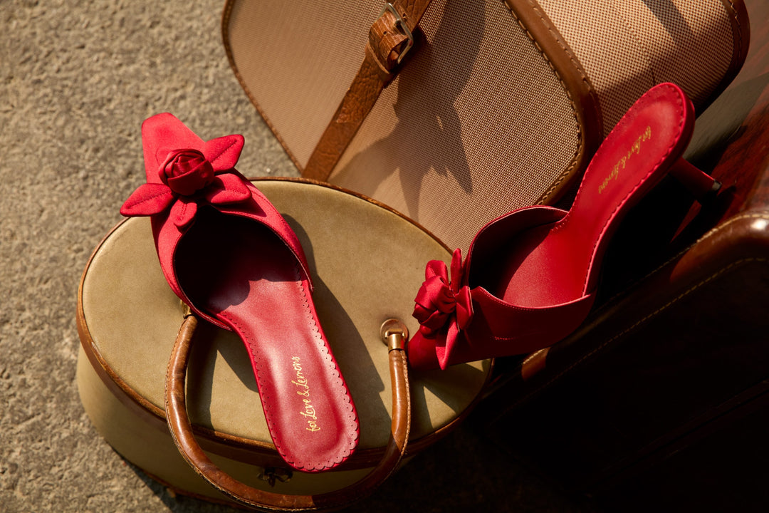 Claudine Mule Heel — Red