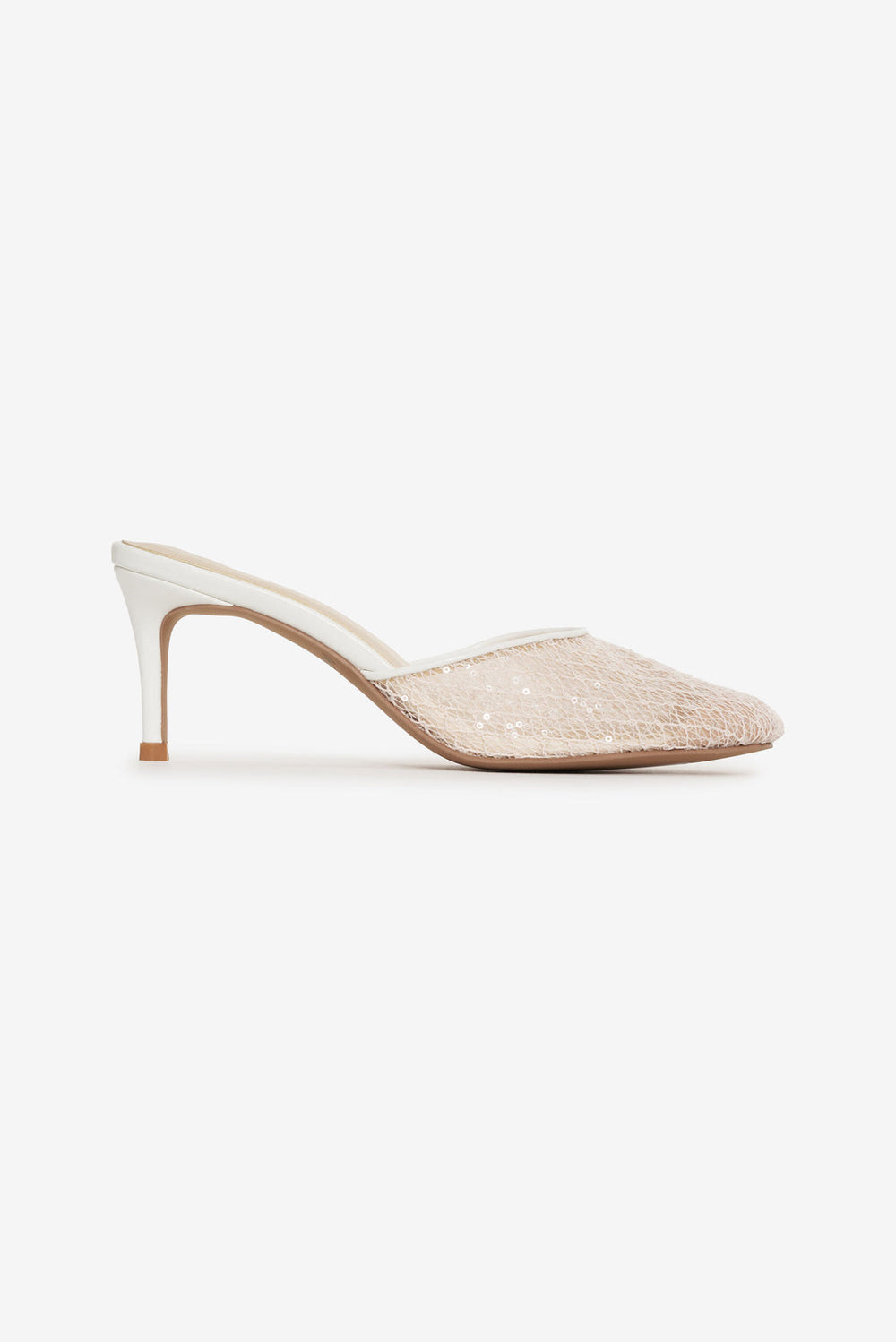 Claudia Lace Heel — White