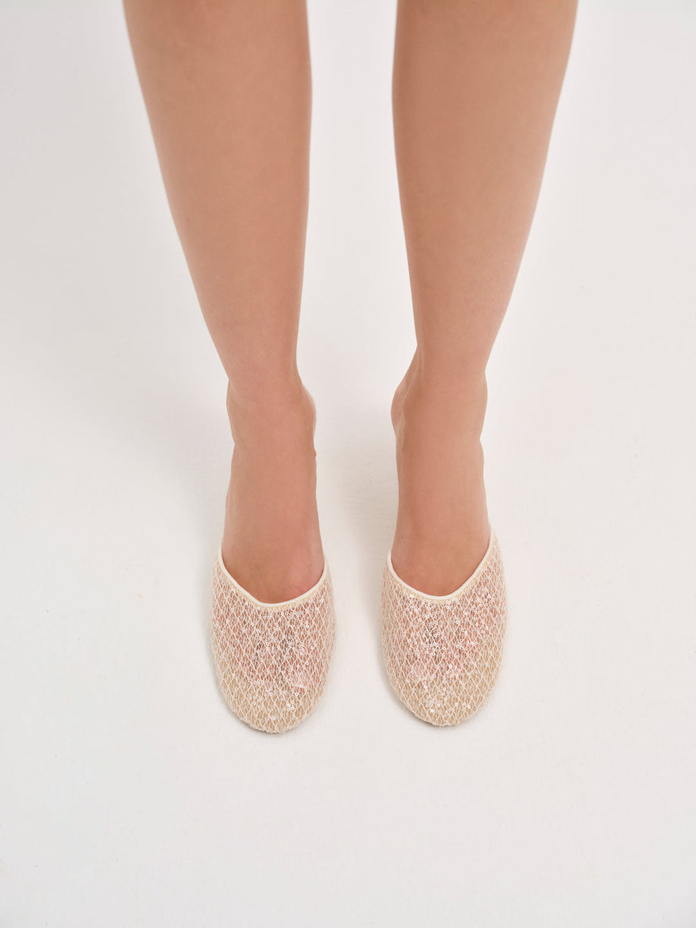 Claudia Lace Heel — White