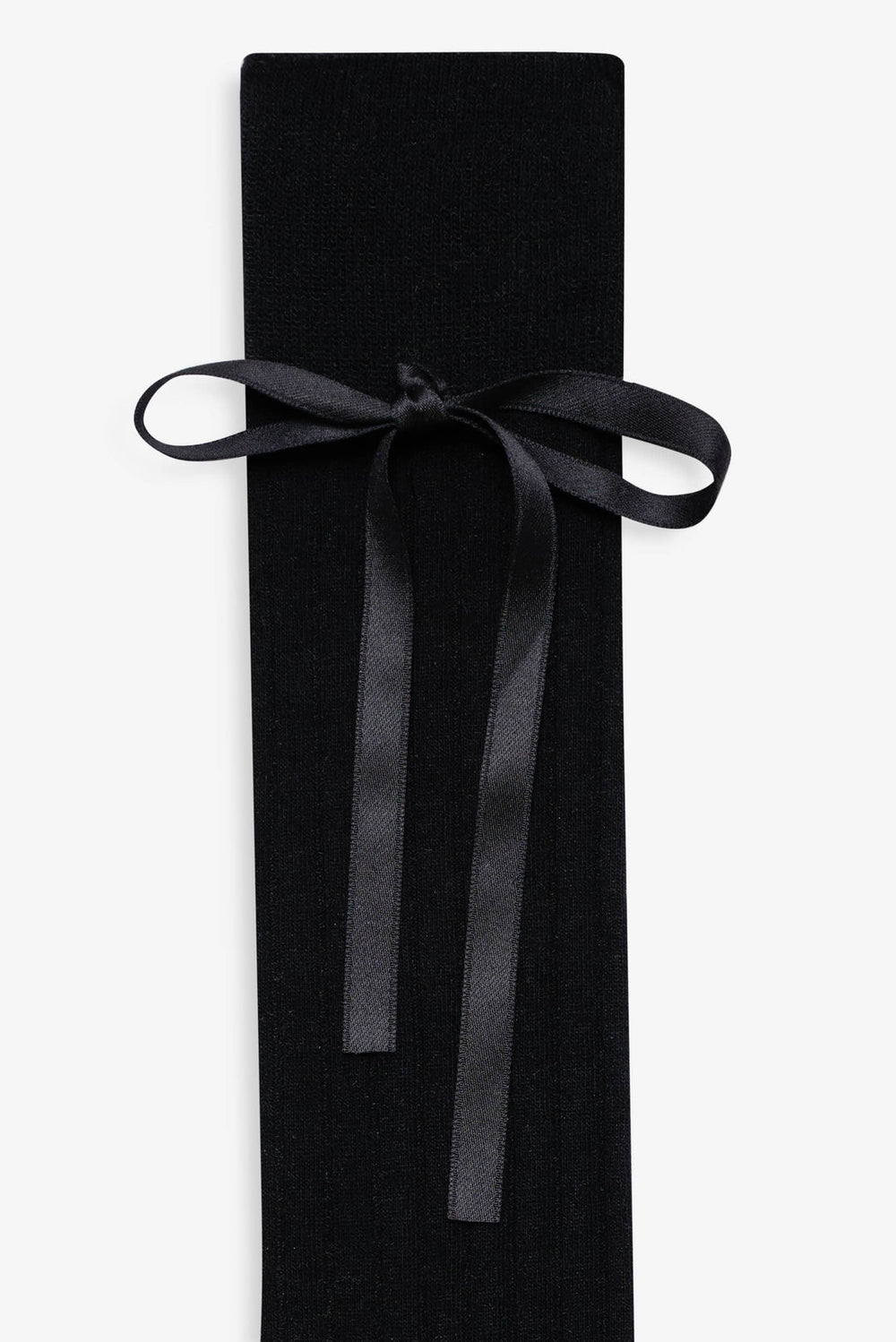 Knee-High Bow Socks — Black