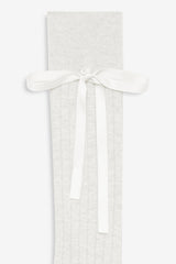 Knee-High Bow Socks — Cream