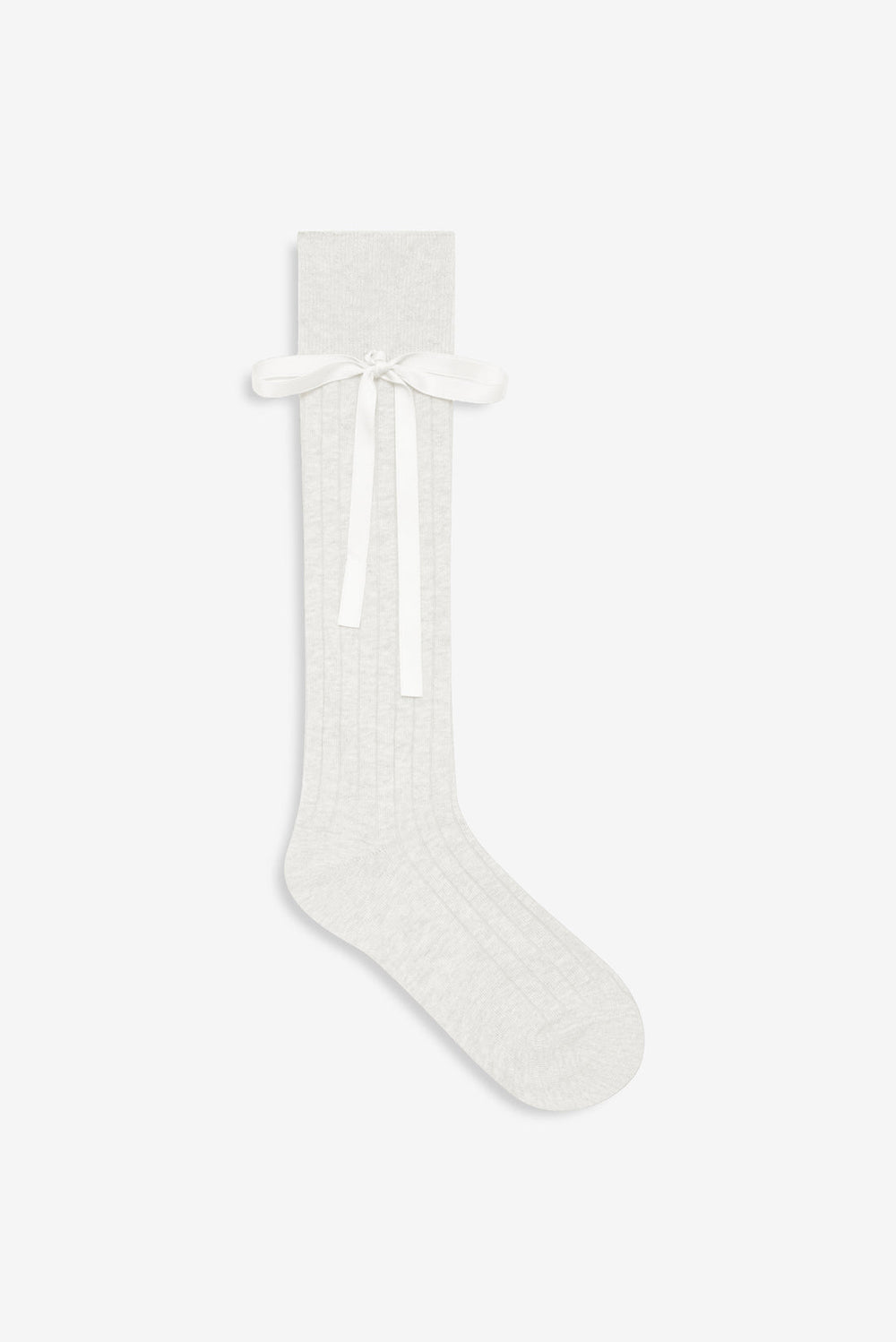 Knee-High Bow Socks — Cream
