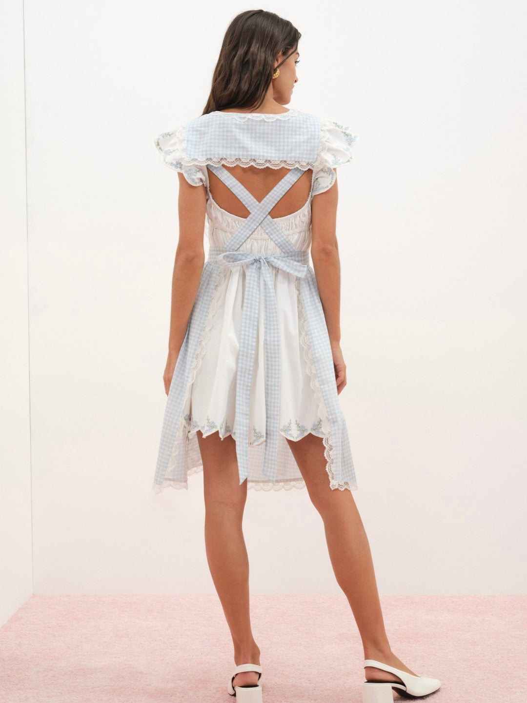 Bluebell Gingham Apron — Blue