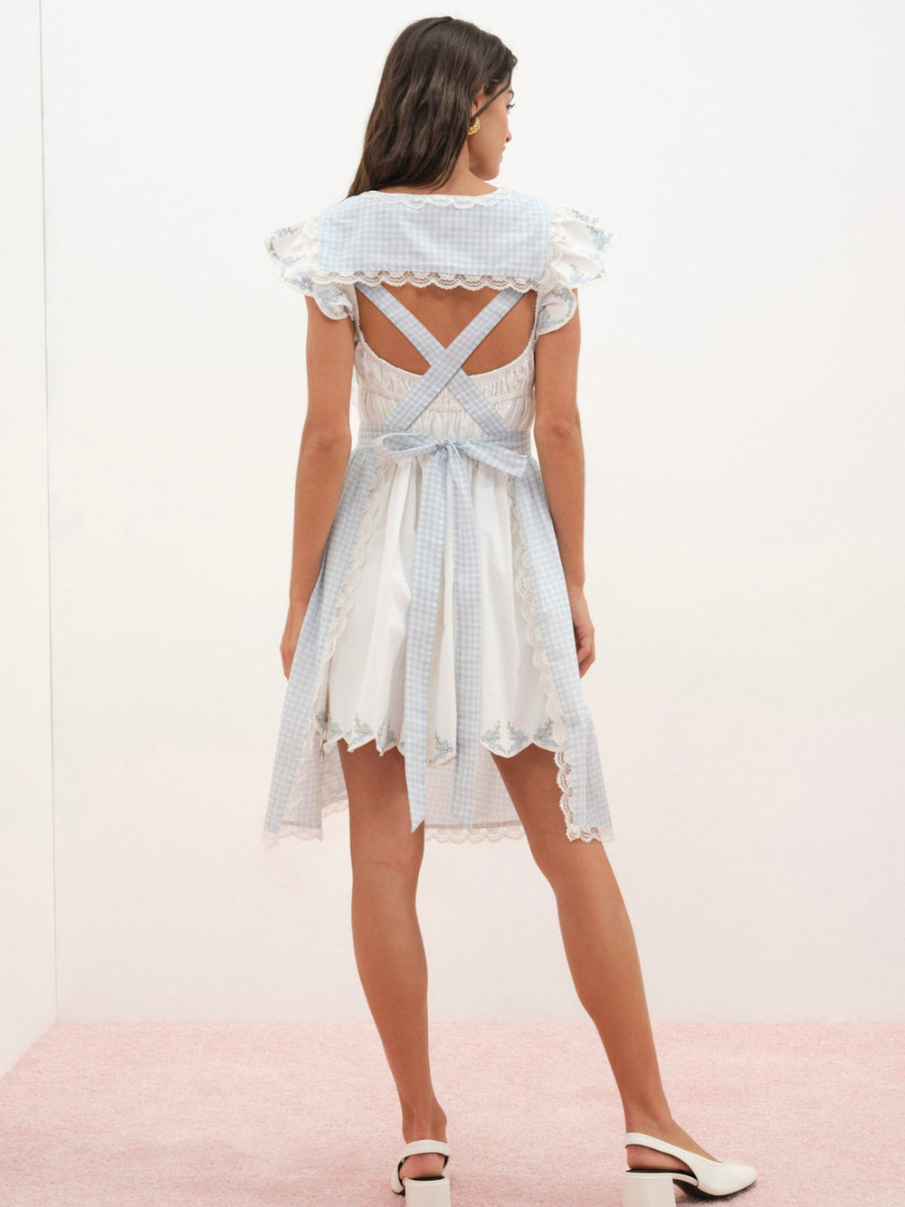 Bluebell Gingham Apron — Blue