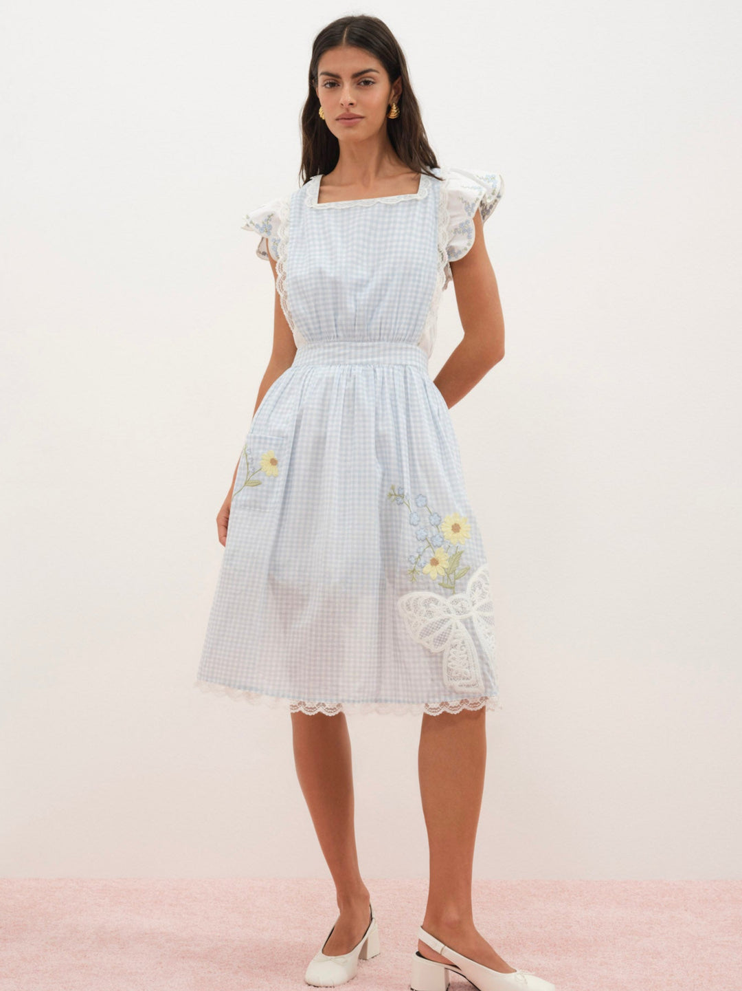 Bluebell Gingham Apron — Blue