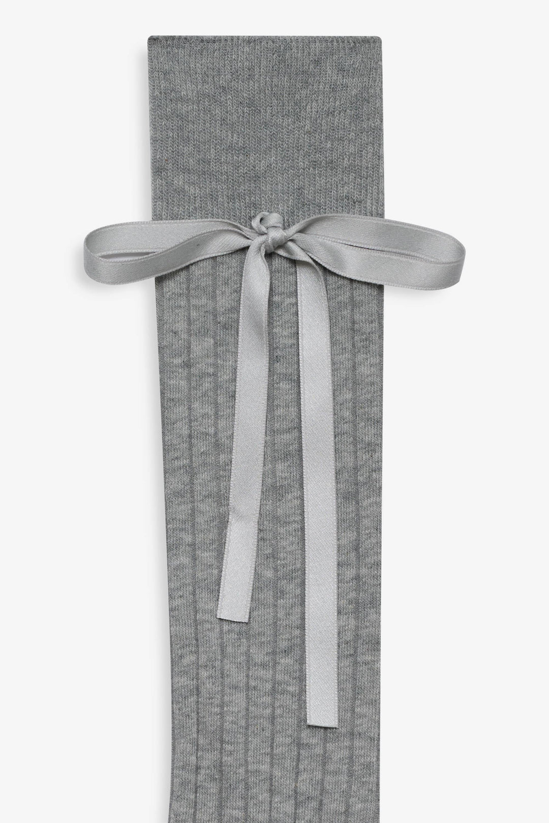 Knee-High Bow Socks — Grey