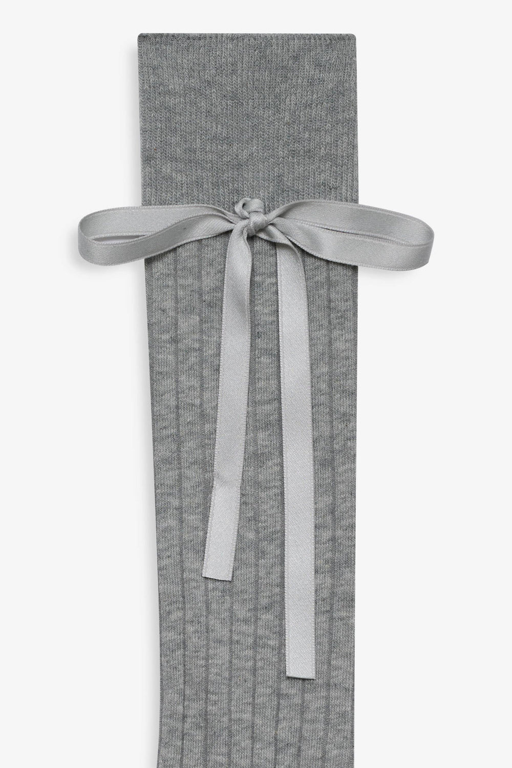 Knee-High Bow Socks — Grey