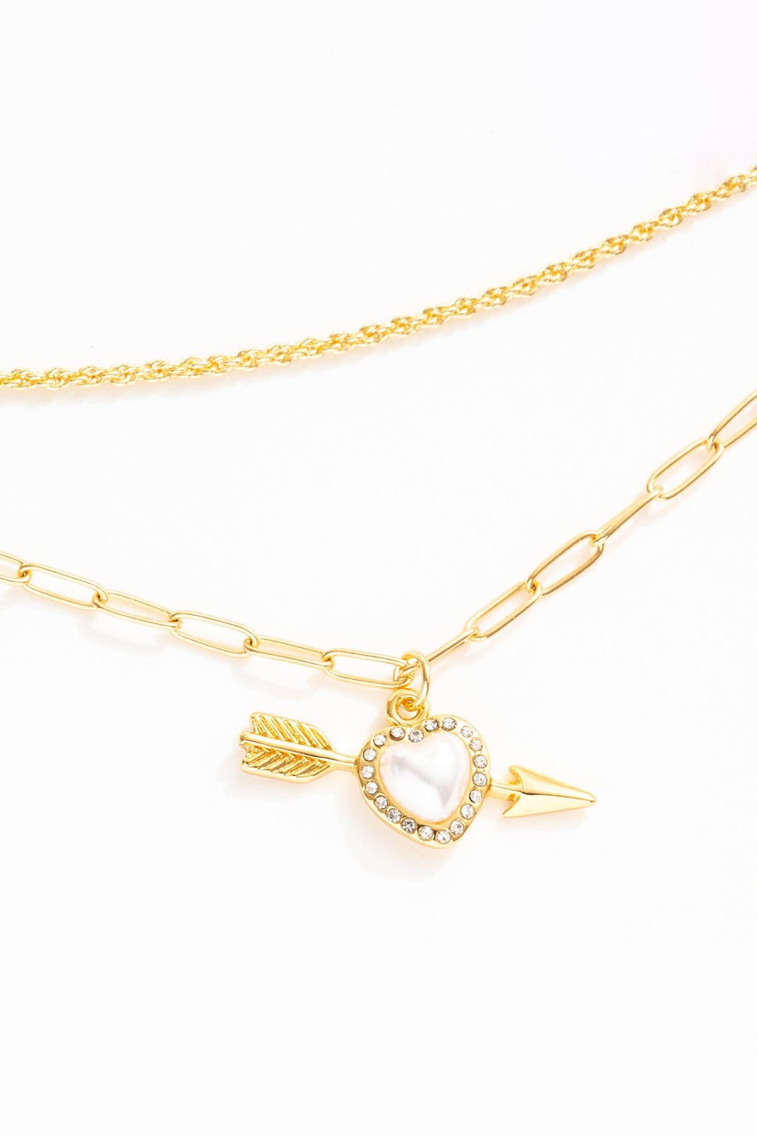 Cupid Heart Necklace — White