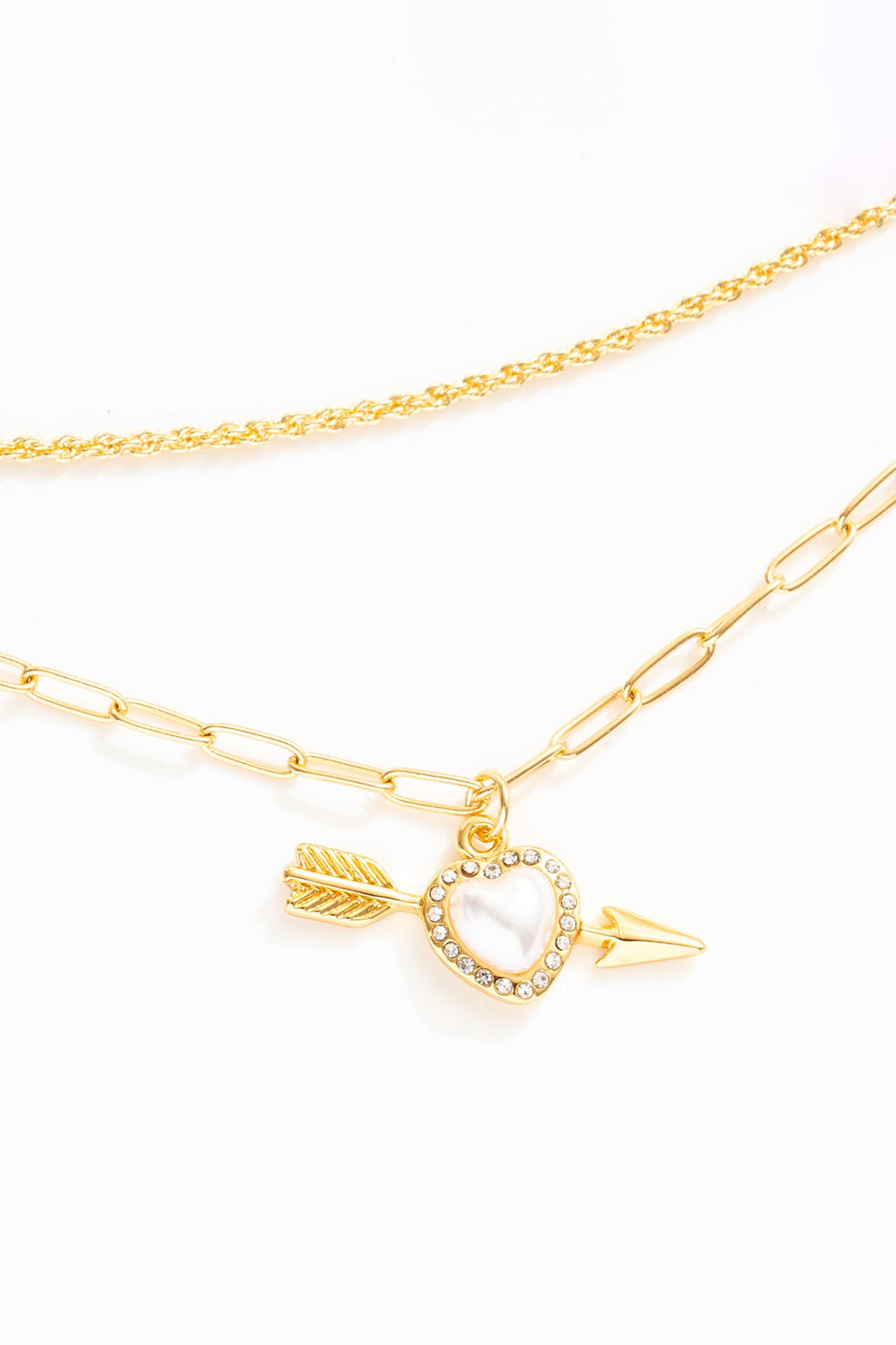 Cupid Heart Necklace — White