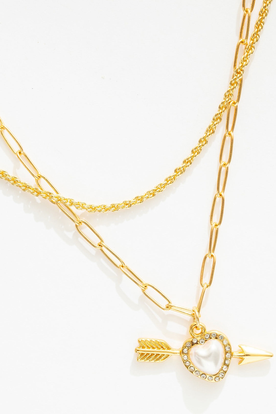 Cupid Heart Necklace — White