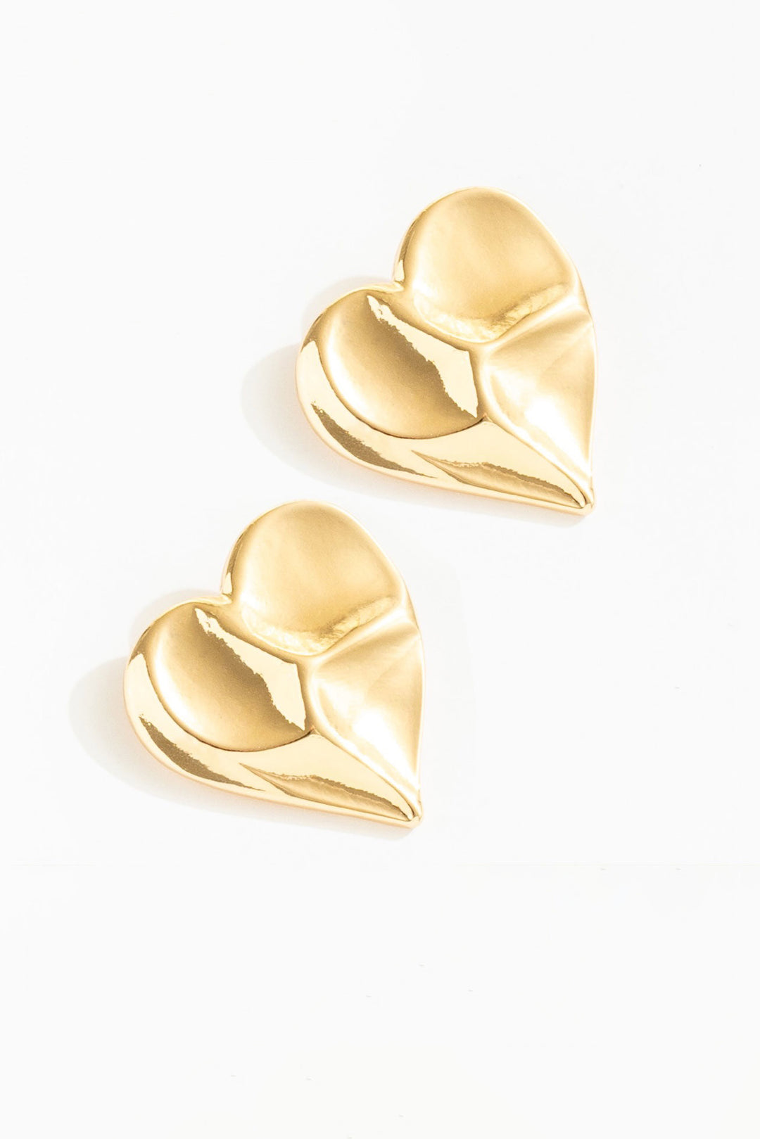 Cross Your Heart Stud Earrings — Gold