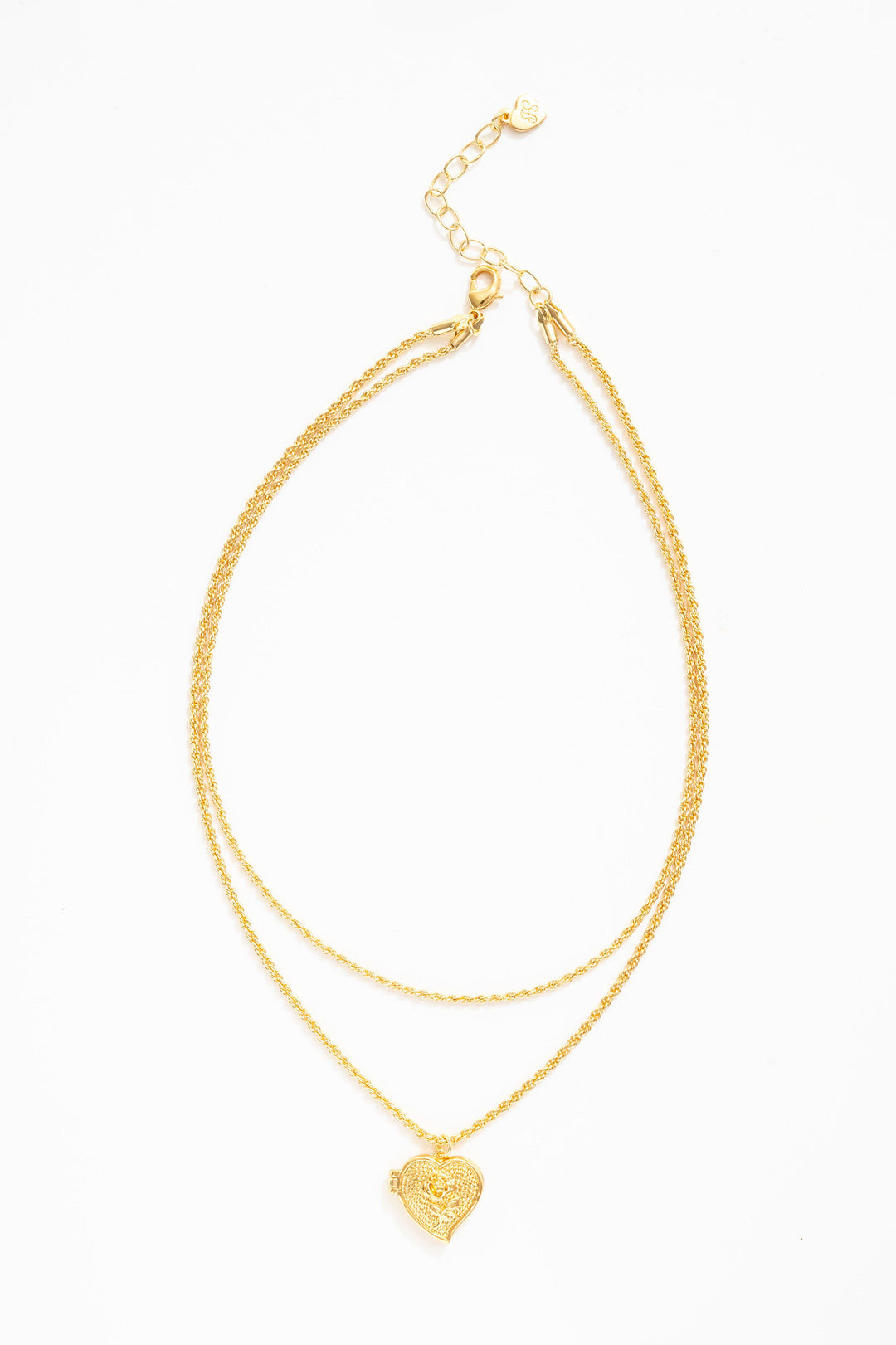 Lottie Layered Heart Locket — Gold