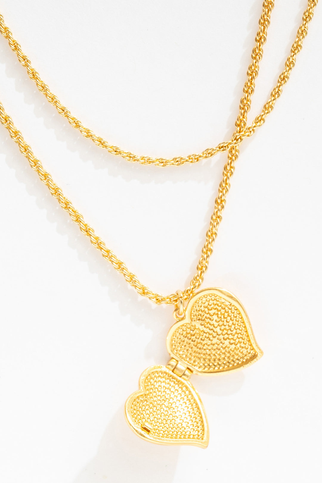 Lottie Layered Heart Locket — Gold