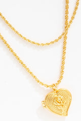 Lottie Layered Heart Locket — Gold