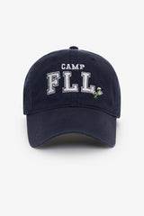 Camp Embroidered Baseball Cap — Navy