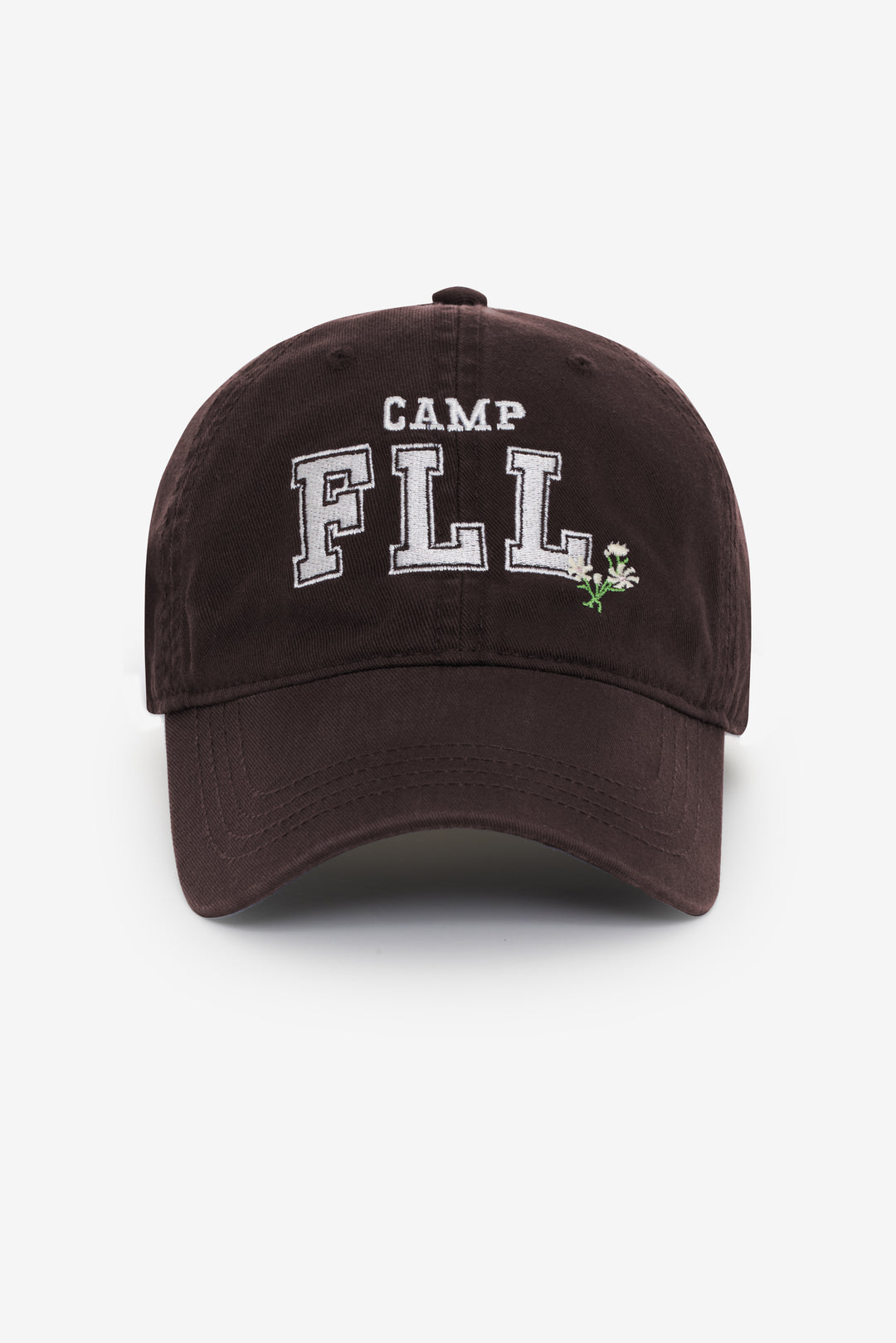 Camp Embroidered Baseball Cap — Brown