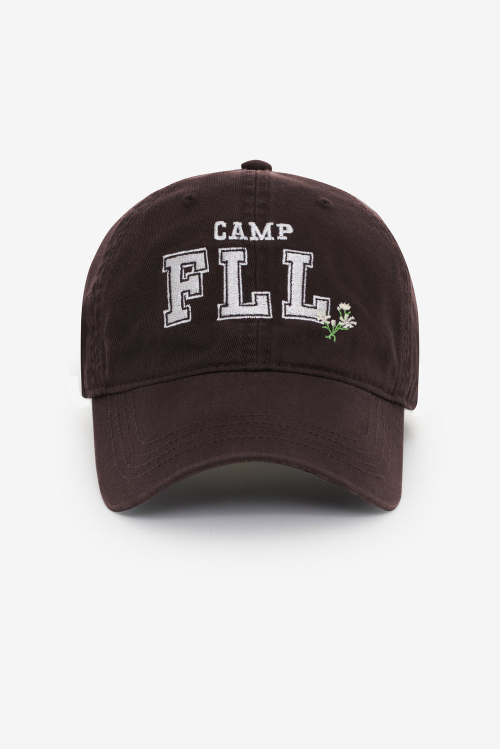 Camp Embroidered Baseball Cap — Brown