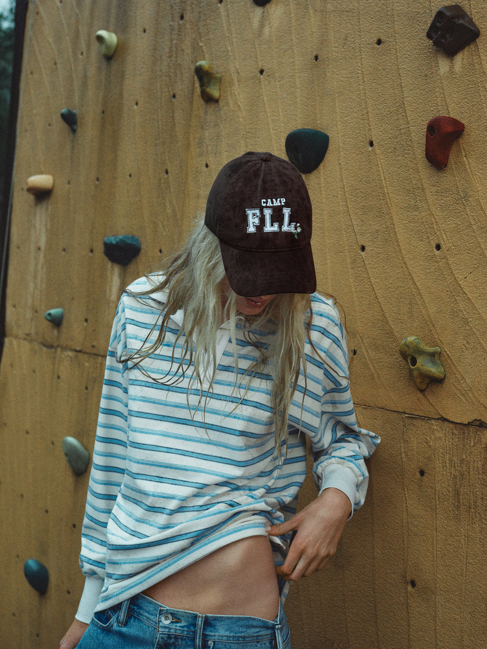 Camp Embroidered Baseball Cap — Brown