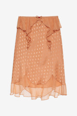 Glimmer Rosebud Midi Skirt — Rose Gold